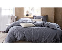 Cinderella Moon Dekbedovertrek - Tweepersoons - Katoen - Lits-jumeaux - 240x200/220 cm - Antraciet + 2 kussenslopen 60x70