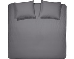 Cinderella Morning 2-persoons dekbedovertrekset 200x200cm flanel antraciet + 2 kussenslopen 60x70
