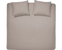 Cinderella Morning 2-persoons dekbedovertrekset 200x200cm flanel taupe + 2 kussenslopen 60x70