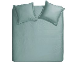 Cinderella Sundays 2-persoons dekbedovertrekset 200x200cm satijn mineraal groen + 2 kussenslopen 60x70