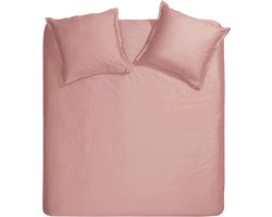 Cinderella Sundays 2-persoons dekbedovertrekset 200x200cm satijn roos roze + 2 kussenslopen 60x70