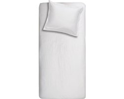 Cinderella Sundays Dekbedovertrek - 1 Persoons - Satijn - 140 x 200/220 cm - Wit + 1 kussensloop 60x70