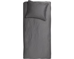 Cinderella Sundays Dekbedovertrek - 1 Persoons - Satijn - 140x200/220 cm - Antraciet + 1 kussensloop 60x70