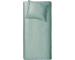 Cinderella Sundays Dekbedovertrek - 1 persoons - Satijn - 140x200/220 cm - Mineraal groen + 1 kussensloop 60x70