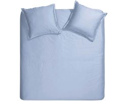Cinderella Sundays Dekbedovertrek - 2 persoons - Satijn - 200x200/220 cm - Licht blauw + 2 kussenslopen 60x70