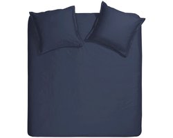 Cinderella Sundays Dekbedovertrek - Extra Breed - Satijn - 260x200/220 cm - Blauw + 2 kussenslopen 60x70
