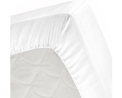 Cinderella Sundays Hoeslaken - 100% Katoen-Satijn - 90x210 cm - tot 25 cm  - Wit