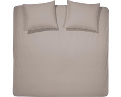 Cinderella Weekend Dekbedovertrek - 2 persoons - Katoen - 200 x 200/220 cm - Taupe + 2 kussenslopen 60x70