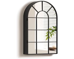 CINK & Co® Badkamerspiegelkast - Wandkast met Spiegeldeur en 2 Legplanken - Zwart - 50x13x80 cm