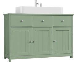 CINK & Co® Wastafelonderkast - Badkamermeubel met 2 Laden, 3 Deuren en Opbergruimte - Wit - 100x30x61 cm