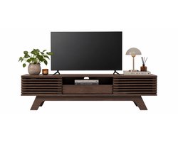 CINK Living TV-Meubel 150 cm - TV-Kast met 2 Deuren, Lade en Open Vakken - Kabelmanagement - Walnootlook