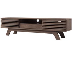CINK Living® TV-Meubel met Lades, Deuren en Lattendesign - Scandinavische TV-Kast - Walnootlook - 150 cm