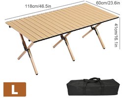 CINK Lux® Campingtafel Opvouwbaar – Lichtgewicht Aluminium Tafel 118x60 cm – Draagbare Outdoor Tafel met Draagtas – Voor Camping, BBQ, Picknick & Tuin