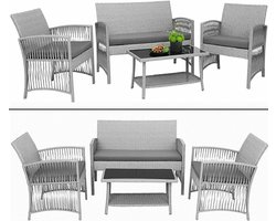 CinkoMeubels, Tuinmeubelen, Glazen Tafel Met Stoelen Balkon