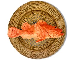 Cipolla op Rotan bord, rond 35 cm