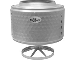 Circulaire Vuurkorf - Duurzame, 360° Vuurschaal voor Buiten met Stijlvolle, Rondom Warmteverspreiding voor Tuin en Terras - Ecodrum HD RVS - Verkrijgbaar in meerdere modellen - RVS - Grijs