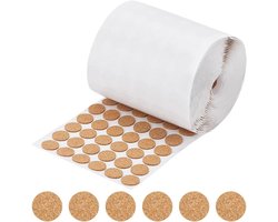 Cirkelvormige zelfklevende kurk stickers 1400 stuks rond 18 x 1,5 mm - Voor kasten, tafelbescherming, meubelkrasbescherming