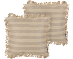 CIRSIUM - Sierkussen set van 2 - Beige - 45 x 45 cm - Jute