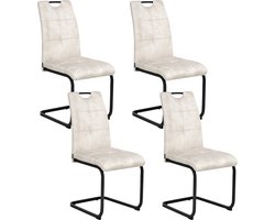 CISCO - Eetkamerstoel set van 4 - Lichtbeige - Polyester