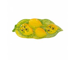 Citroen / Olijf Lepellegger groen geel keramiek 27,5 x 11 cm | TR03 | Piccobella Italiaans Servies