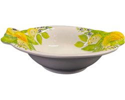 Citroen schaal diep reliëf 25 cm ovaal wit geel | BC39 | Piccobella