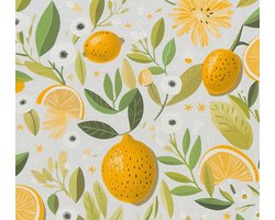 CITROENEN BEHANG | Keuken - Geel Grijs Groen Wit - A.S. Création Pintwalls III
