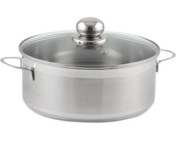 City braadslede met glazen deksel, roestvrij staal, ø 240 mm