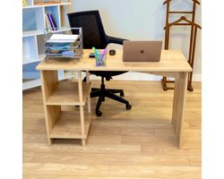 City of Wood - Compact bureau met twee planken - Functioneel en stijlvol - Beige