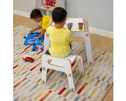 City of Wood - Montessori houten kinderbureau met balk – functioneel en stijlvol om aan te leren