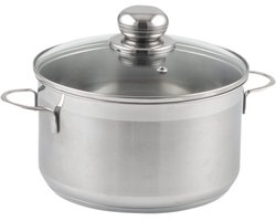 City vleespot met glazen deksel, roestvrij staal, ø 200 mm