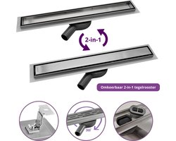 CityLine douchegoot - RVS - 60cm - Flex uitloop – Omkeerbaar Tegelrooster