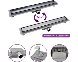 CityLine douchegoot - RVS - 80cm - Zijuitloop - Omkeerbaar Tegelrooster