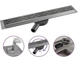 CityLine RVS douchegoot - Lengte 80 cm - Voorzien van 360 graden draaibare uitloop - Inclusief Design bovenrooster - Douchedrain capaciteit 30L/Minuut