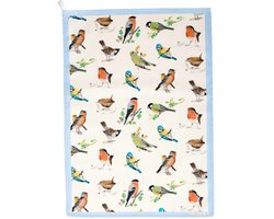 CJ Wildlife - 2st Theedoeken met vogels - Roy Kirkham- Katoen - 17x37cm - Vogel print - Kleurvast - Cadeautip