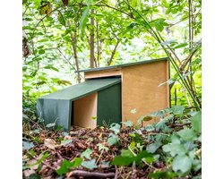 CJ Wildlife - Egelhuis XL - Veilig en duurzaam schuilhuis voor egels - FSC gecertificeerd hout - 54,5 x 39 x 36 cm - Met roofdierbescherming - Geen montage nodig