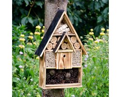 CJ Wildlife Luxe Insectenhotel - Mallorca - Bijenhotel - Houten Insectenhuis voor o.a. Bijen, Hommels & Lieveheersbeestjes - Bijenkast - FSC-gecertificeerd