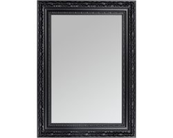 CLAMARO 'OTTO' antieke wandspiegel 35 x 85 cm met frame | mat zwart | Shabby Chic Vintage barok spiegel met houten frame | barok spiegel incl. metalen hanger en montagemateriaal