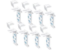 Clamp Holder voor Klemmfix Rolgordijn - Geen Boren - Vervangingsonderdelen - Set van 8 - Clamp Support Holder voor PVC en Houten Raam- en Deurramen