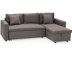 CLARK 3 zits hoekslaapbank in taupe