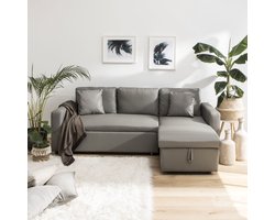 CLARK 3 zits hoekslaapbank in taupe