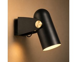 Clarvel Viggo Wandlamp - Zwart - Verstelbare Wandlamp - E27 Wandverlichting - Industriële Designlamp voor Woonkamer, Slaapkamer, Hal en Leeshoek