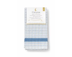 Clarysse Keukendoek Multifunctional Wit/Blauw 50x70cm