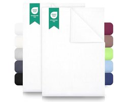 Classic Bed Sheets Set of 2 – 100% Cotton, No Elastic Corners, Skin-Friendly – White – 150 × 250 cm