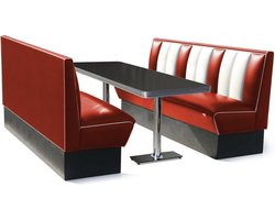 Classic Diner Retro Bel Air Set 2 x Bank 180 cm en tafel