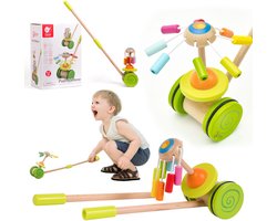 Classic World Houten Opdringer Opdringer Op Een Stokcarrousel Voor Kinderen - UNI