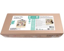 Classic World Houten Poppenhuis Happy Villa - 28-delig met meubels - 3+ jaar
