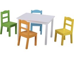Classic World Tafel & 4 Stoelen - Hout