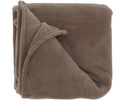 CLAUDI plaid - 130x160 cm - Fleece - Taupe