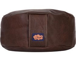 CLAUDS - Leren poef / kussen - Donker bruin