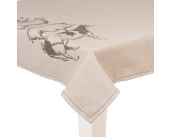 Clayre & Eef 100x100 Tafelkleed natuur